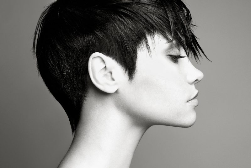 Portrait of beautiful sensual woman with elegant hairstyle